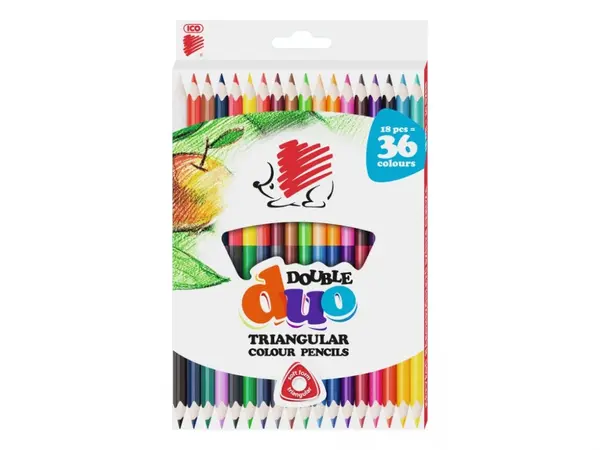 Set 18 creioane colorate cu capat dublu, 36 culori