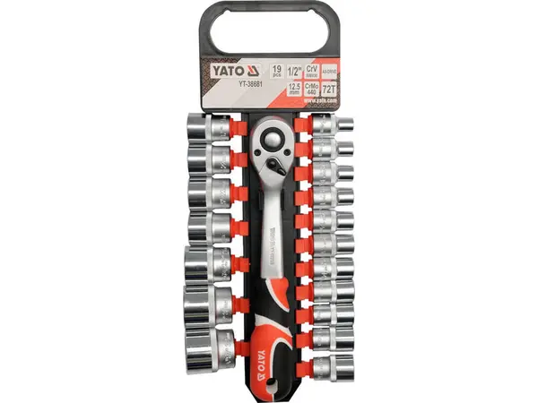 Set 19 piese tubulare 8-32 mm Yato YT-38681 1 2 din otel CrV