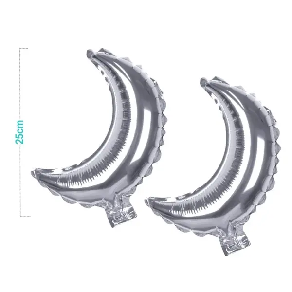 Set 2 Baloane din folie PartyGo Luna, 25cm, argintiu