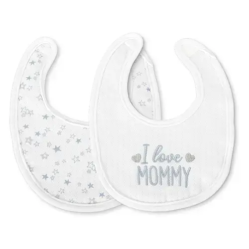Set 2 bavete bumbac pentru nou-nascut Lorelli, inchidere cu velcro, potrivit pentru hranire si in perioada eruptiei dentare, 0 luni+, Albastru