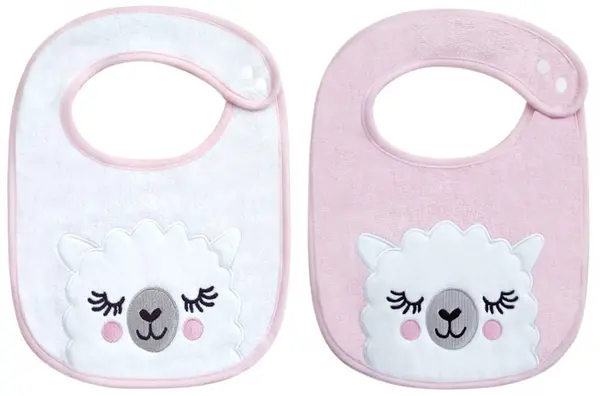 Set 2 bavete Kikka Sleepy Lama Pink