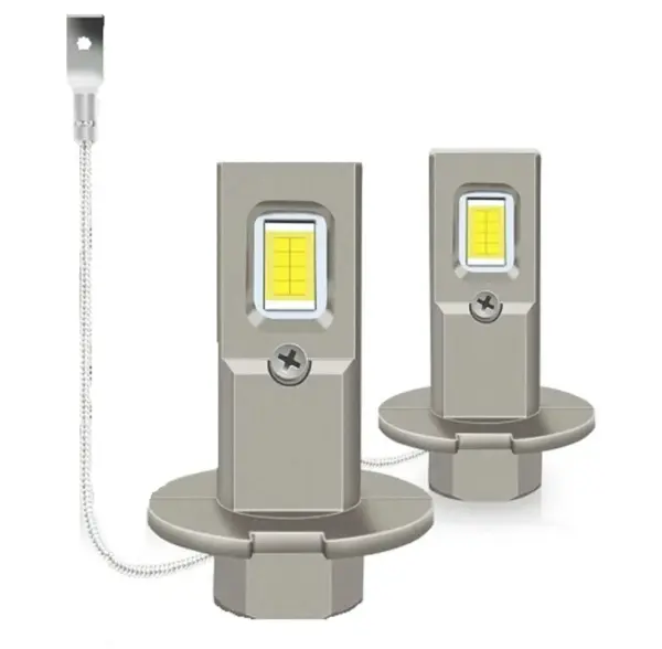 Set 2 becuri auto LED W H3 de 120W cu 15000Lm 12V 6000K lumina alb rece