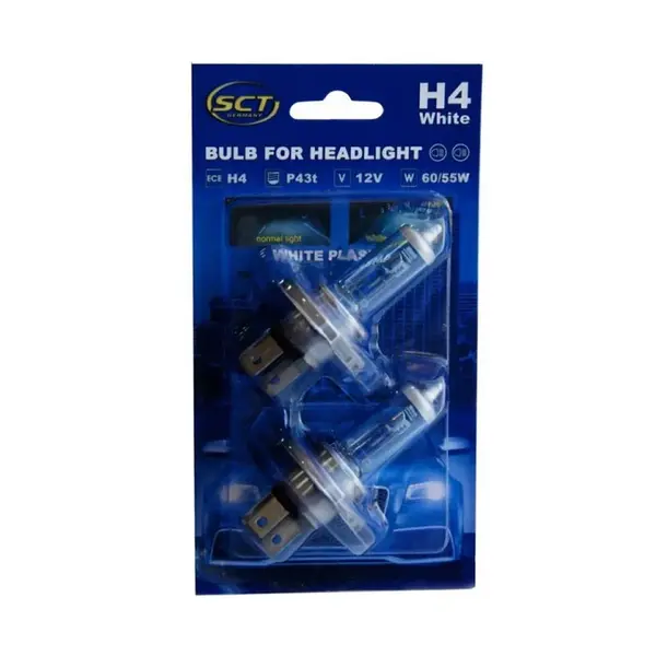 Set 2 Becuri Far H4 12V 60 55W P43T White Sct