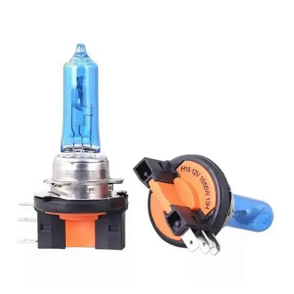 Set 2 Becuri Halogen H15 BZRSH 55W, 12V - Xenon Look, Lumina Alba 5000K pentru Faruri Auto