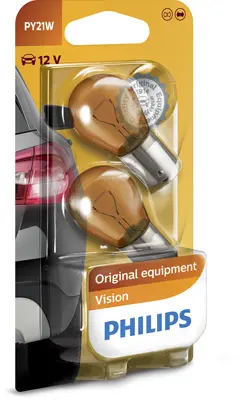 Set 2 becuri incandescente PHILIPS PY21W 12V 12496NAB2