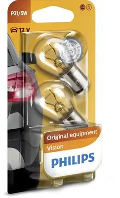 Set 2 becuri incandescente PHILIPS Vision P21/5W 12V 12499B2