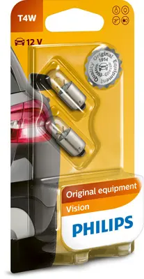 Set 2 becuri incandescente PHILIPS Vision T4W 12V 12929B2