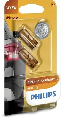 Set 2 becuri incandescente PHILIPS Vision WY5W 12V 12396NAB2