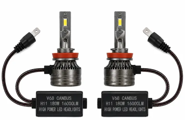 Set 2 Becuri LED H11 V68 180W 16000LM Canbus 6000K 12V Alb Rece