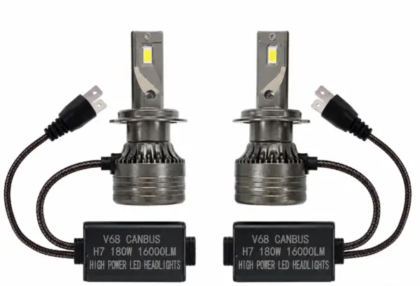 Set 2 Becuri LED H7 V68 180W 16000LM Canbus 6000K 12V Alb Rece