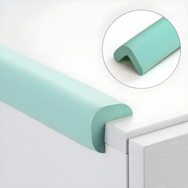 Set 2 benzi protectie muchii si margini Car Boy Safety din spuma verde pastel 24x900x22x6 mm