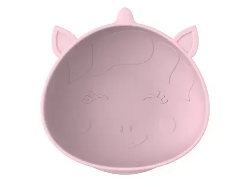 Set 2 boluri bebelusi Melii Unicorn, cu ventuza, silicon, 2 bucati, Roz