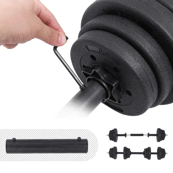 Set 2 buc. Gantere 2x10 kg Songmics Negru 42x21.5x21.5 cm