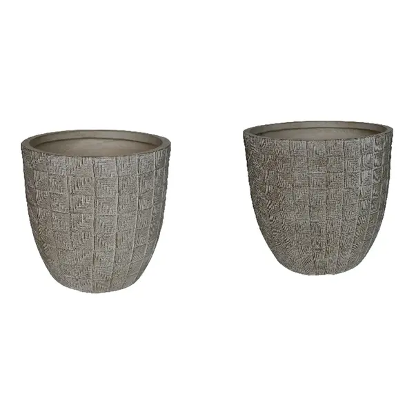 Set 2 buc. ghivece decorative, Sapen, Gri, 45x45x43 cm