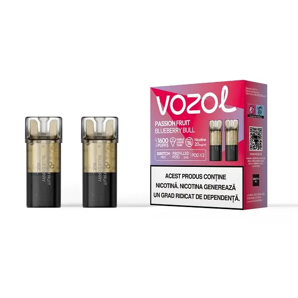 Set 2 cartuse Vozol Switch Pro 800 20mg - Passion Fruit Blueberry Bull