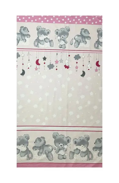 Set 2 cearceafuri din bumbac pentru saltea 120x60 cm Beberoyal BearsRabbit Roz