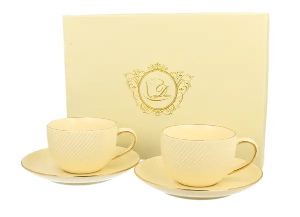 Set 2 cesti cu farfurii portelan 220ml ICE CREAM
