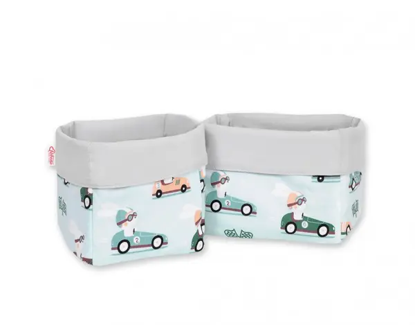 Set 2 cosuri pentru depozitare jucarii si accesorii Mint Rabbits