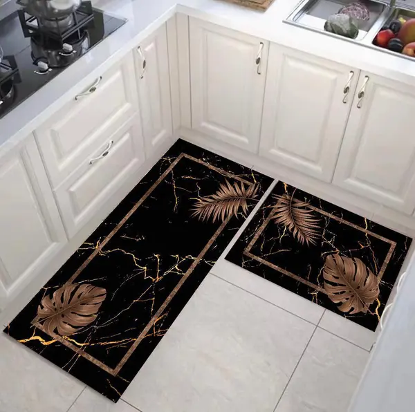  Set 2 covoare de bucatarie, Marble Leaf