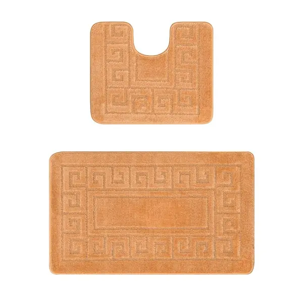 Set 2 Covorase pentru Baie, Salmon, 50 x 80 cm, 40 x 50 cm, Antiderapante, Ethnic 2589