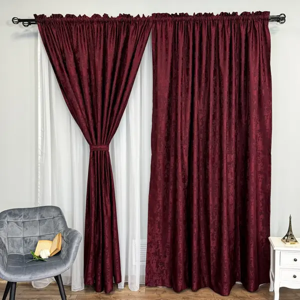 Set 2 Draperii din Jacquard model Nisip, 140cm latime x 260cm inaltime, cu TIV LAT, VISINIU