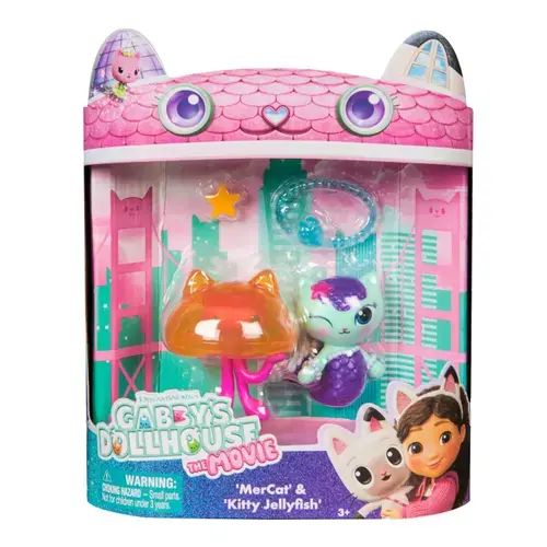 Set 2 figurine Gabby's Dollhouse - Mercat si Pisicuta meduza, cu accesorii