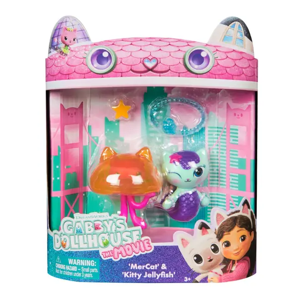 Set 2 figurine, Gabbys Dollhouse, Mercat and Kitty Jellyfish, 6074329