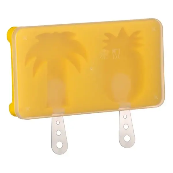 Set 2 forme inghetata cu bete,plastic,galben,18x10 cm