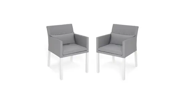 Set 2 fotolii dining LISBON lungime 54 latime 62 inaltime 83 alb cu negru negru