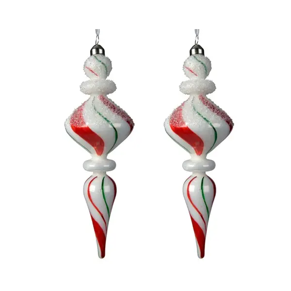 Set 2 globuri - Hanger Stripes Sugar Fin | Kaemingk