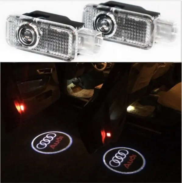 Set 2 Holograme LED cu LOGO AUDI pentru Portiere