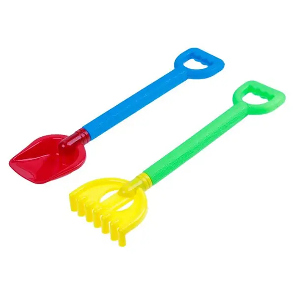 Set 2 jucarii pentru nisip grebla si lopata,plastic,34 cm