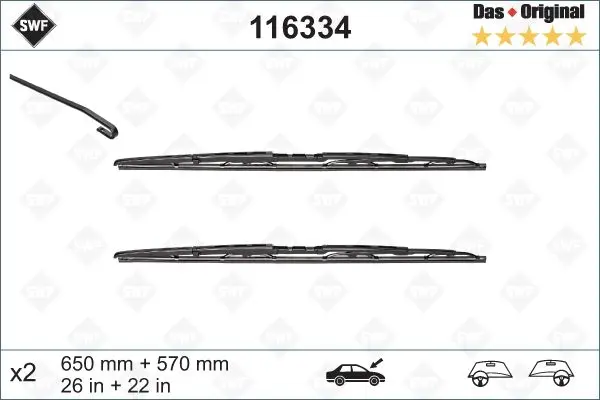 Set 2 lamele stergator SWF 116226
