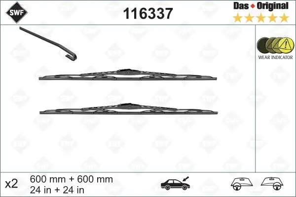 Set 2 lamele stergator SWF 116337