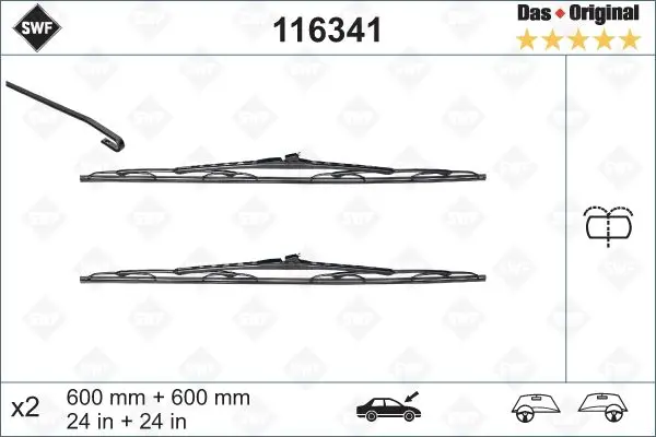 Set 2 lamele stergator SWF 116341