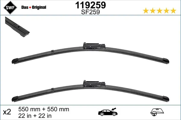 Set 2 lamele stergator SWF 119259