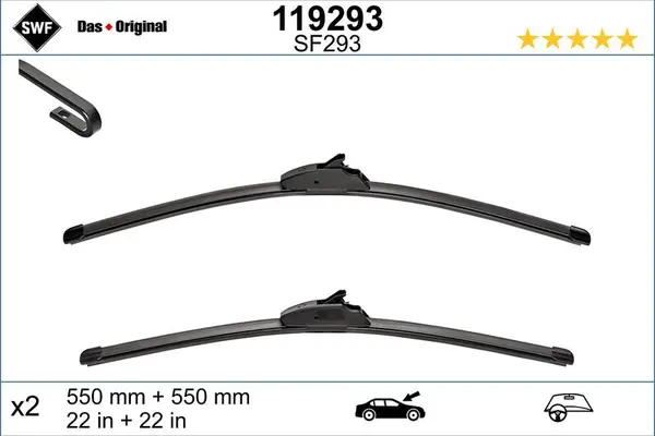 Set 2 lamele stergator SWF 119293