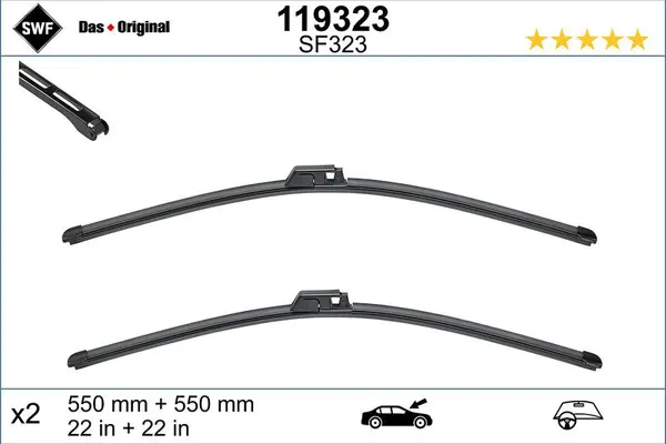 Set 2 lamele stergator SWF 119323