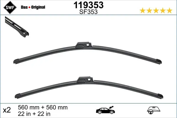 Set 2 lamele stergator SWF 119353