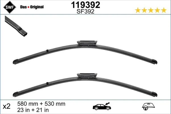 Set 2 lamele stergator SWF 119392