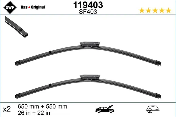 Set 2 lamele stergator SWF 119403