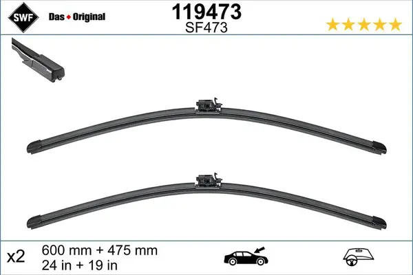 Set 2 lamele stergator SWF 119473