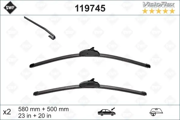 Set 2 lamele stergator SWF 119745