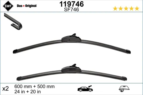 Set 2 lamele stergator SWF 119746