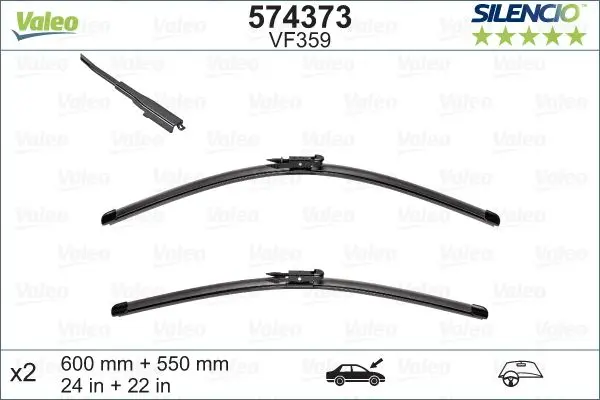 Set 2 lamele stergator VALEO 574373