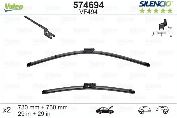 Set 2 lamele stergator VALEO 574694