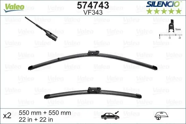 Set 2 lamele stergator VALEO 574743