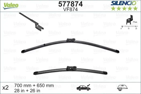 Set 2 lamele stergator VALEO 577874