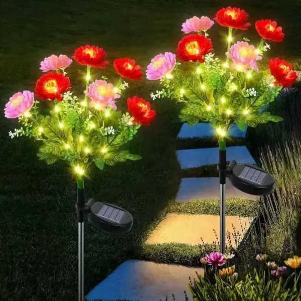 Set 2 Lampi Solare Decorative Tip Bujori – Iluminare LED, Design Elegant si Functionare Automata