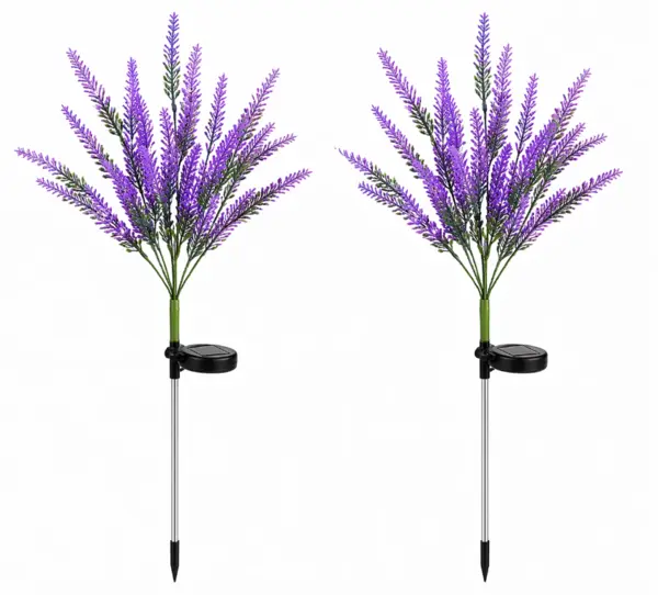 Set 2 Lampi solare LED tip LAVANDA pentru gradina iluminare decorativa exterior
